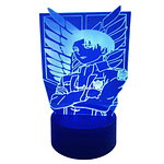 Lámpara LED 3D Levi Ackerman 7 Colores con Caja de Regalo