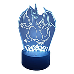 Lampara ilusión 3D Pokémon Charizard de 7 colores