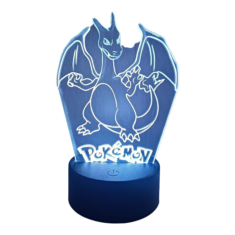 Lampara ilusión 3D Pokémon Charizard de 7 colores 5