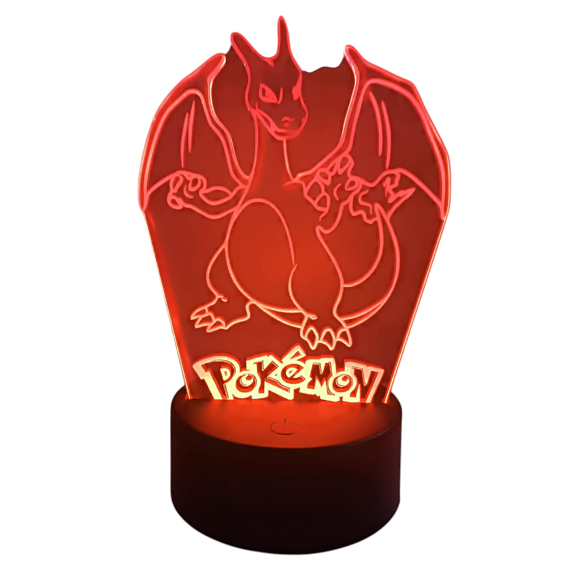 Lampara ilusión 3D Pokémon Charizard de 7 colores 1