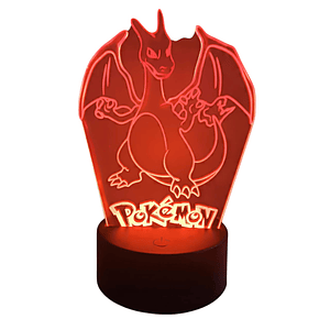 Lampara ilusión 3D Pokémon Charizard de 7 colores