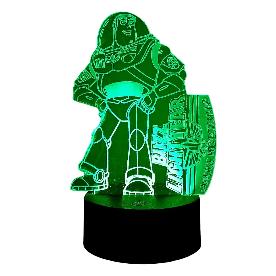 Lampara ilusión 3D Buzz Lightyear de 7 colores 3
