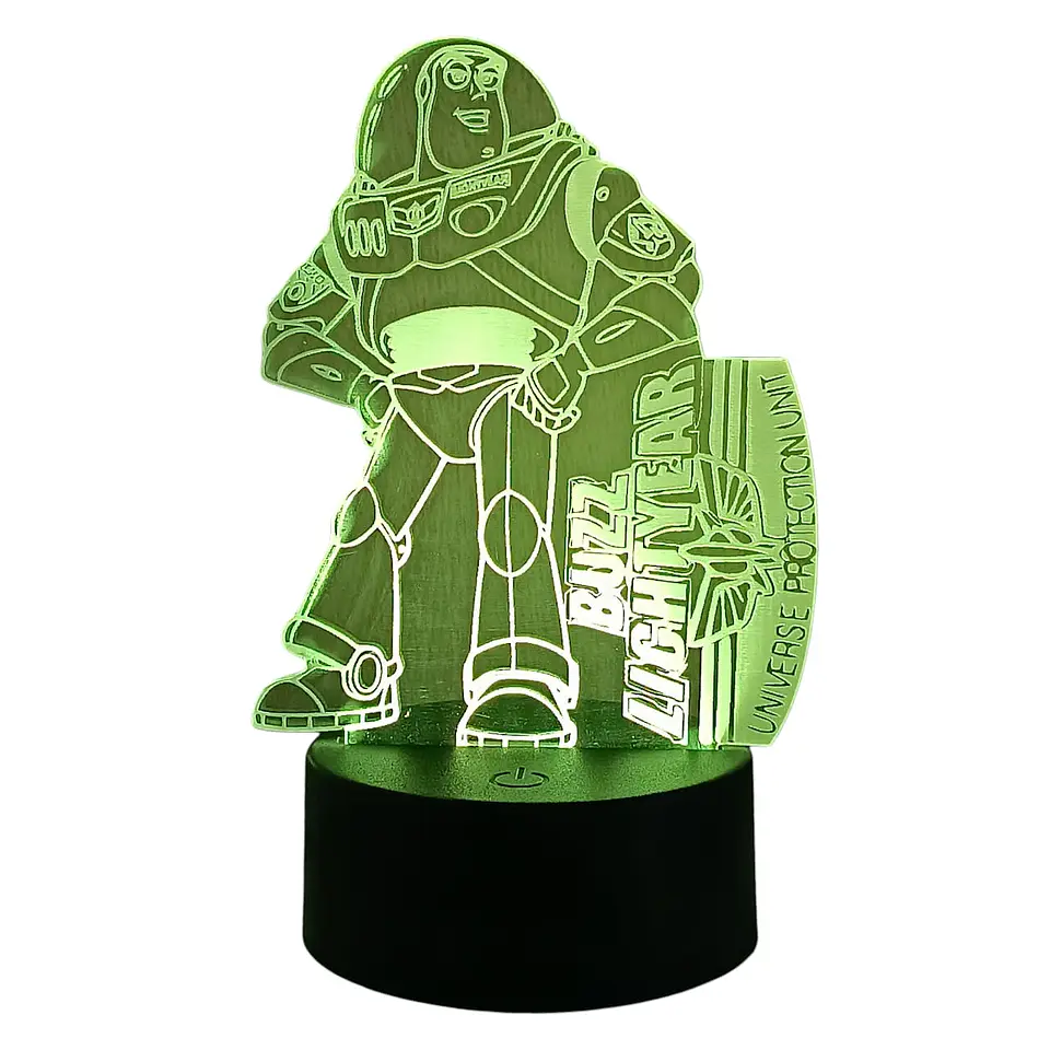 Lampara ilusión 3D Buzz Lightyear de 7 colores 2