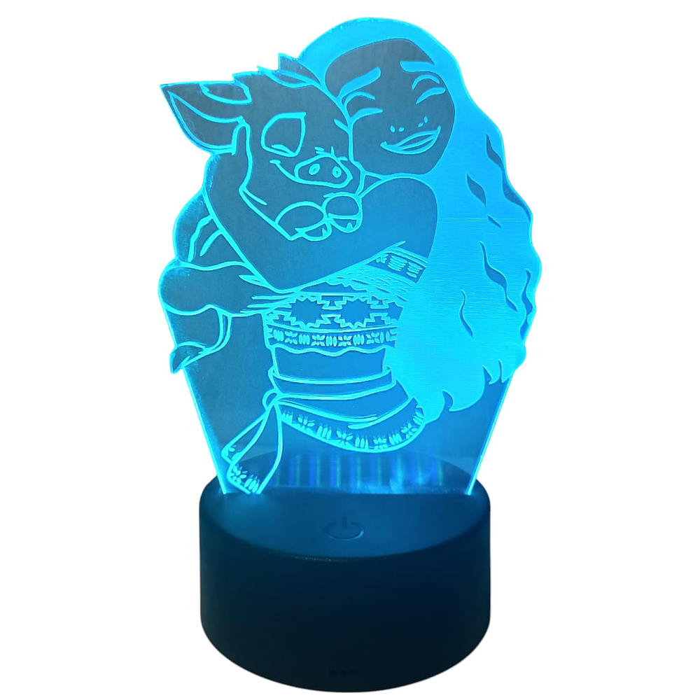 Lampara 3D Moana de 7 colores