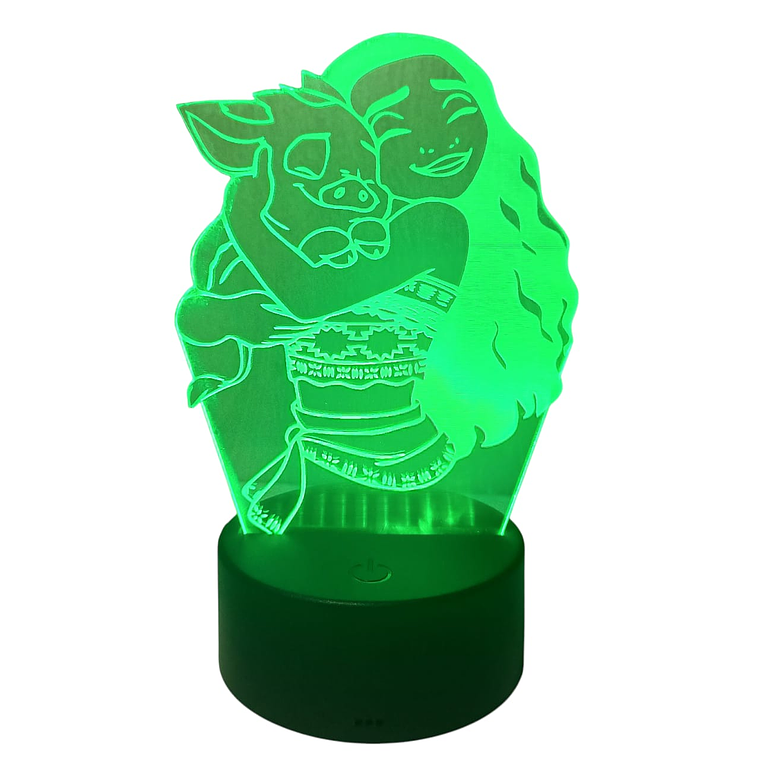 Lampara 3D Moana de 7 colores 3