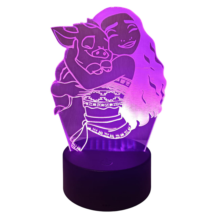 Lampara 3D Moana de 7 colores 2