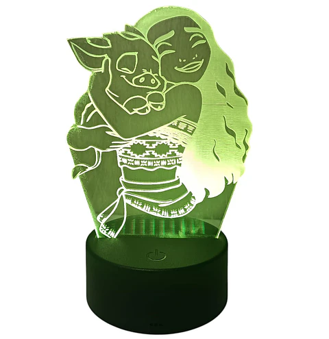 Lampara 3D Moana de 7 colores