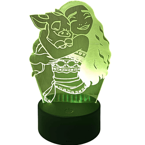 Lampara 3D Moana de 7 colores
