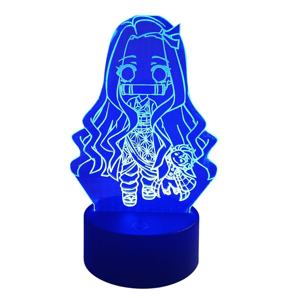 Lampara 3D Nezuko Chibi De 7 colores