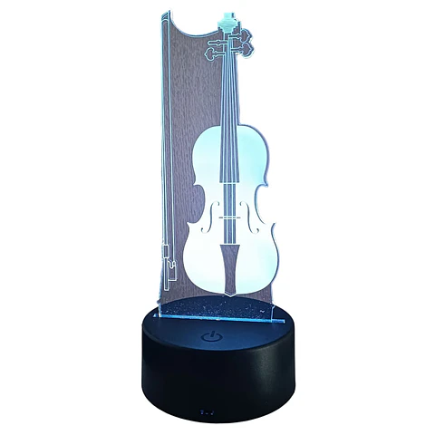Lampara 3D Violin de 7 colores 