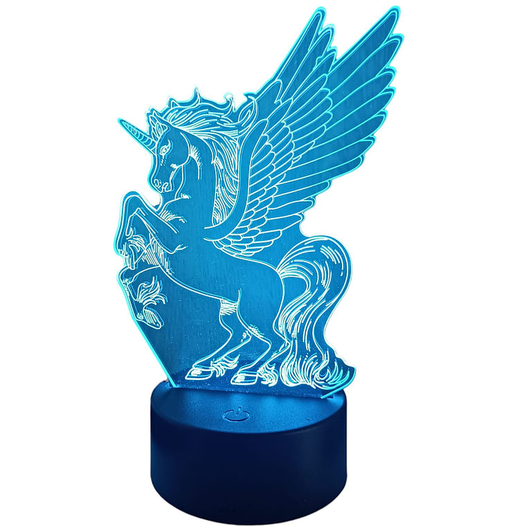 Lampara 3D Unicornio de fantasía de 7 colores 3