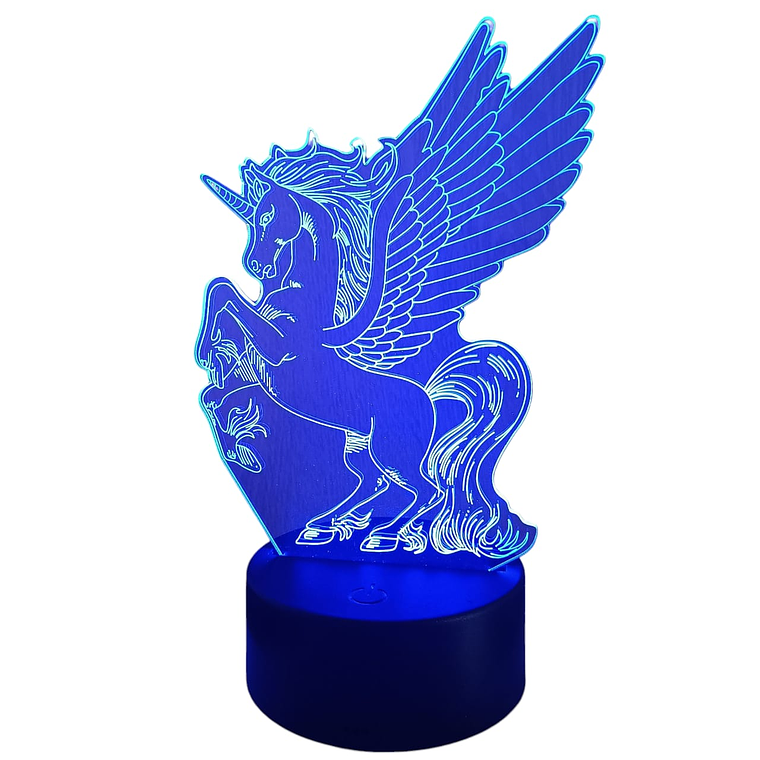 Lampara 3D Unicornio de fantasía de 7 colores 1