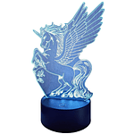 Lampara 3D Unicornio de fantasía de 7 colores
