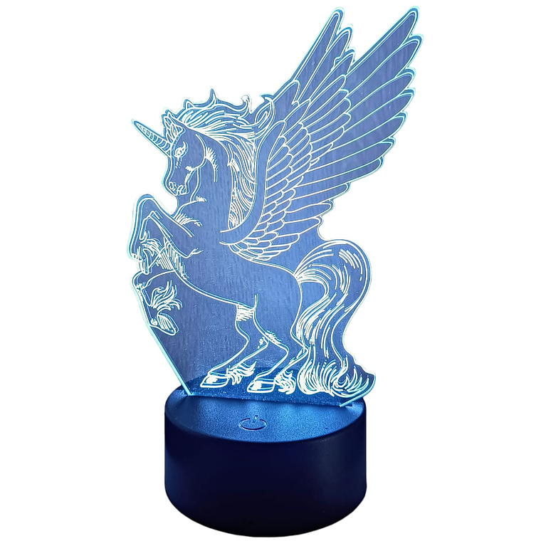 Lampara 3D Unicornio de fantasía de 7 colores 2