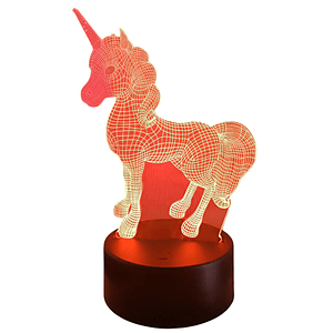 Lampara 3D Unicornio Magico de 7 colores