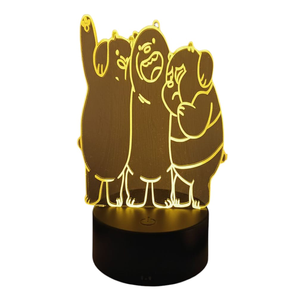 Lampara 3D Osos Escandalosos 7 colores