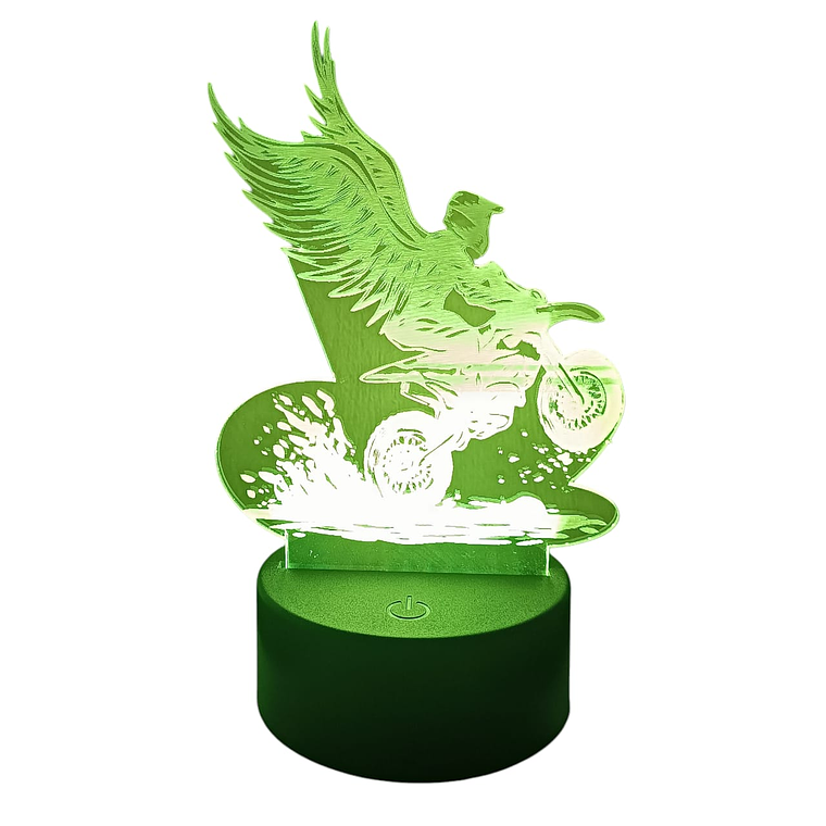 Lampara 3D Moto Alas de 7 colores 2