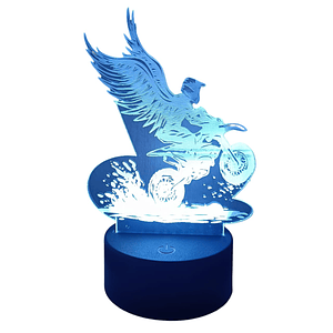 Lampara 3D Moto Alas de 7 colores