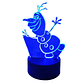 Lampara 3D Olaf  7 colores - Miniatura 1
