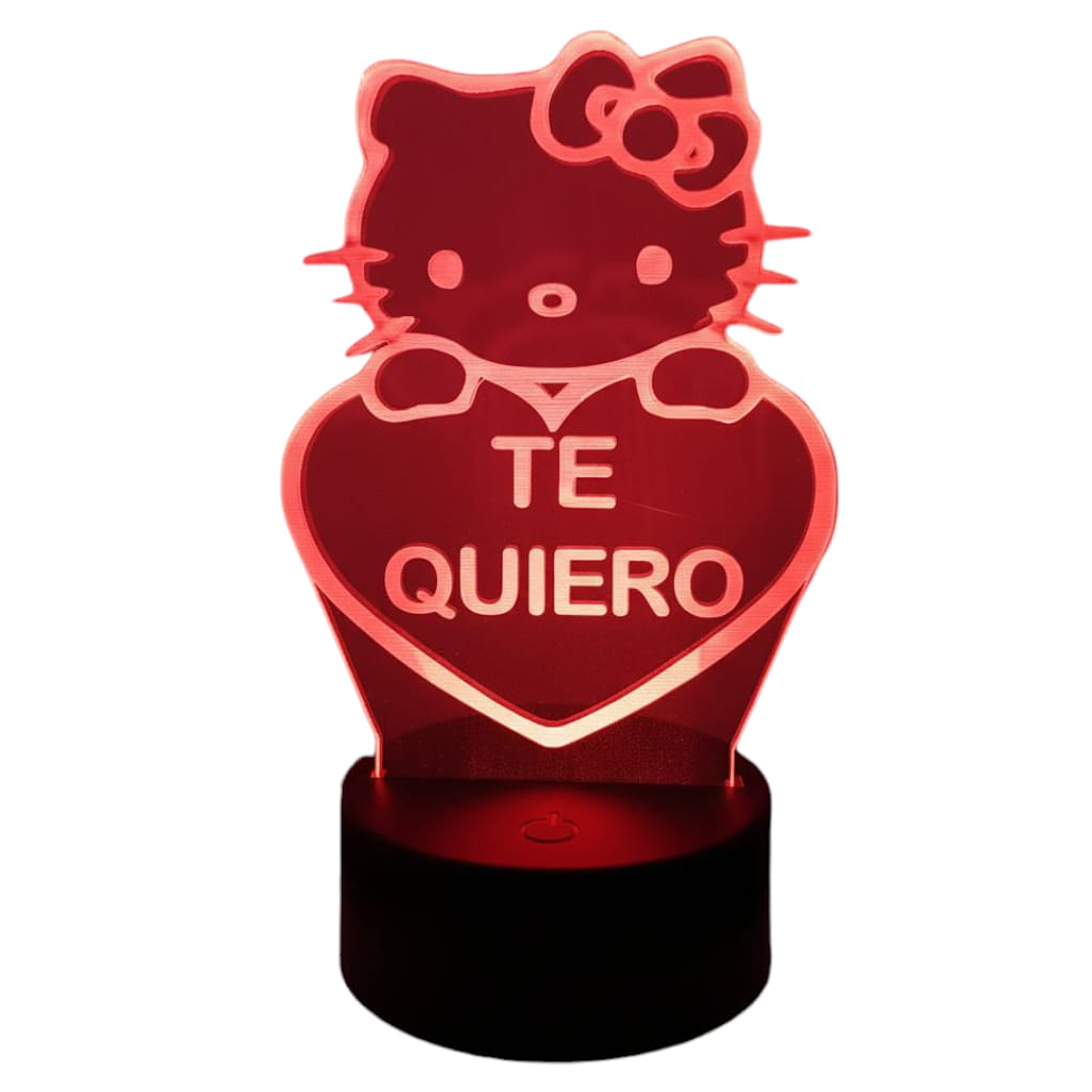 Lampara 3D Hello kitty de 7 colores frase Te Quiero 1