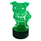 Lampara 3D Pitbull de 7 colores - Miniatura 3