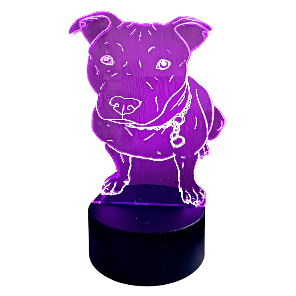 Lampara 3D Pitbull de 7 colores 2