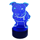 Lampara 3D Pitbull de 7 colores - Miniatura 1