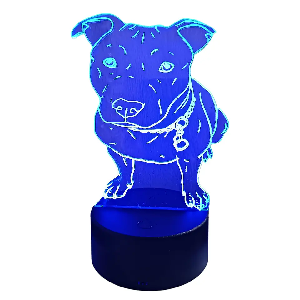 Lampara 3D Pitbull de 7 colores 1