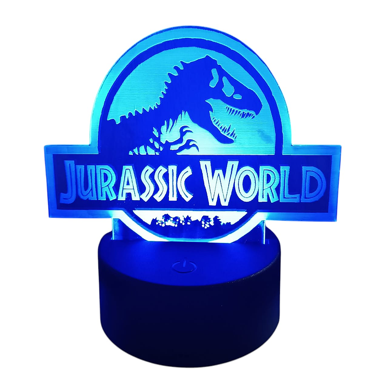 Lampara 3D Jurassicc World 7 colores 3