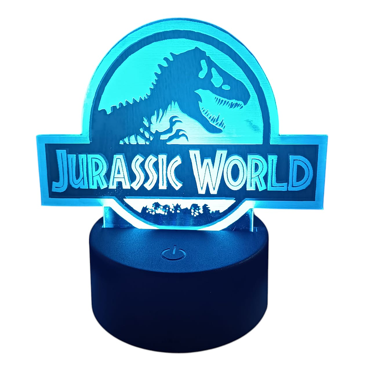 Lampara 3D Jurassicc World 7 colores 2