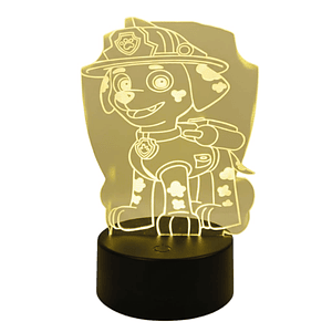 Lampara 3D Marshall Paw patrol 7 colores