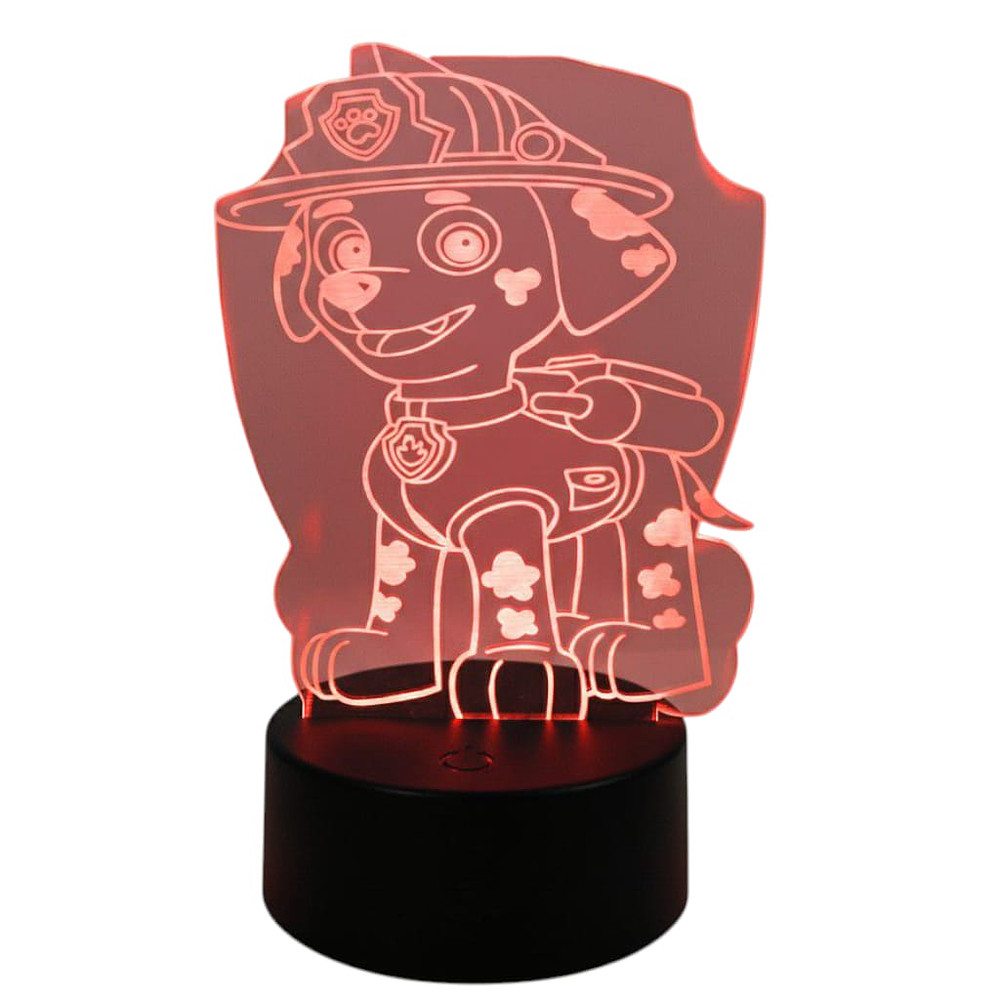 Lampara 3D Marshall Paw patrol 7 colores