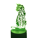 Lampara 3D Gato Holografico de 7 colores