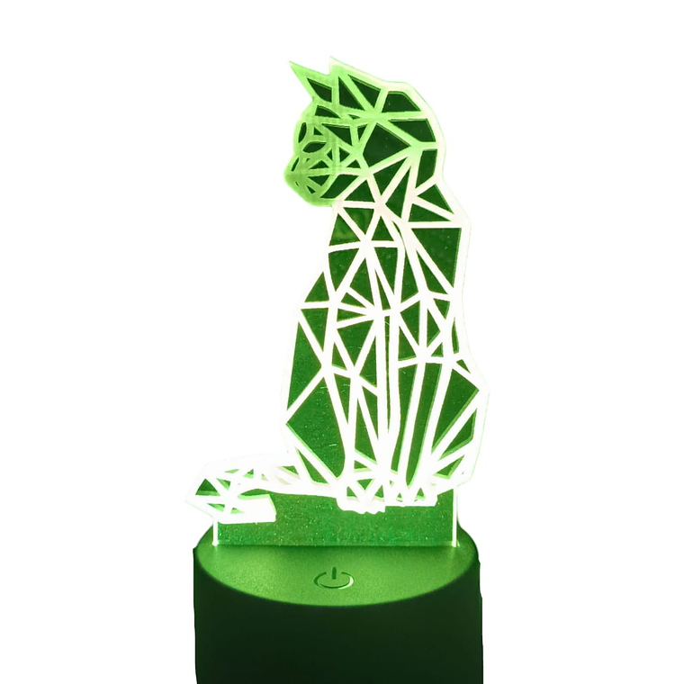 Lampara 3D Gato Holografico de 7 colores 2