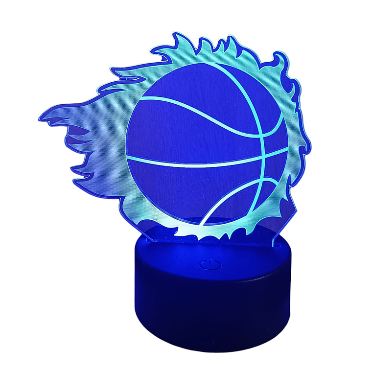 Lampara 3D Pelota Basquetbol  de 7 colores 4