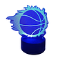 Lampara 3D Pelota Basquetbol  de 7 colores - Miniatura 4