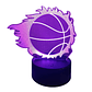 Lampara 3D Pelota Basquetbol  de 7 colores - Miniatura 3