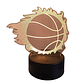 Lampara 3D Pelota Basquetbol  de 7 colores - Miniatura 2