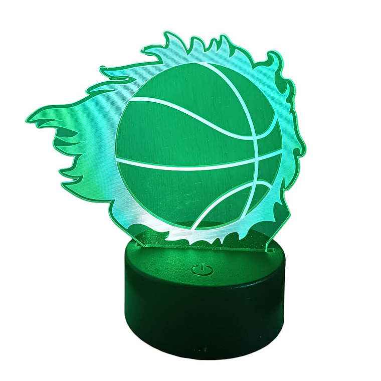 Lampara 3D Pelota Basquetbol  de 7 colores 1
