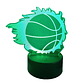Lampara 3D Pelota Basquetbol  de 7 colores - Miniatura 1