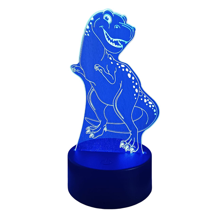 Lampara 3D Dinosaurio Feliz de 7 colores 3