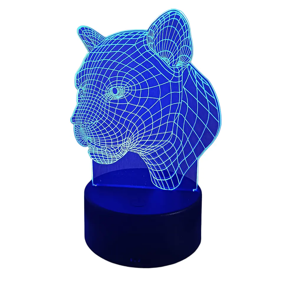 Lampara 3D Puma de 7 colores 3