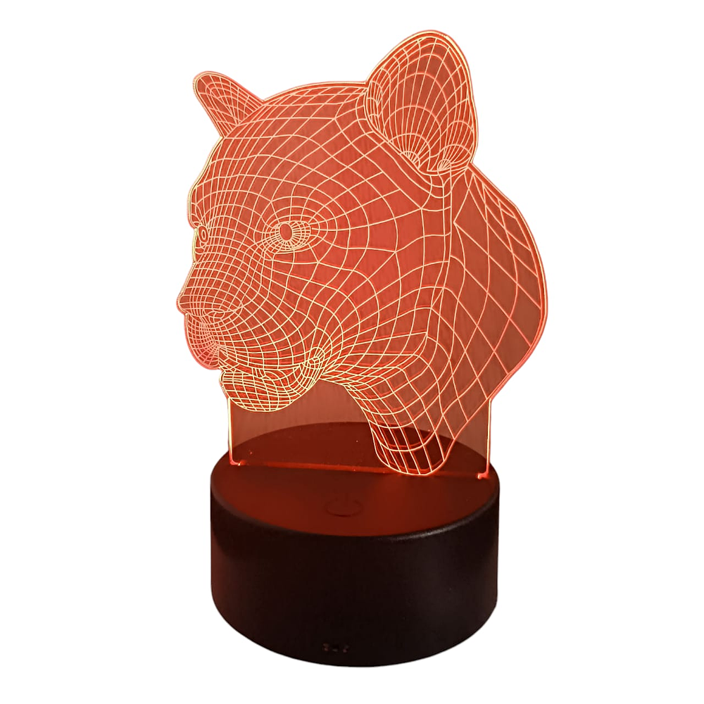 Lampara 3D Puma de 7 colores