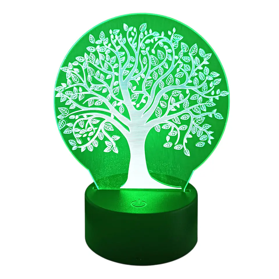 Lampara 3D Arbol De La Vida de 7 colores 3