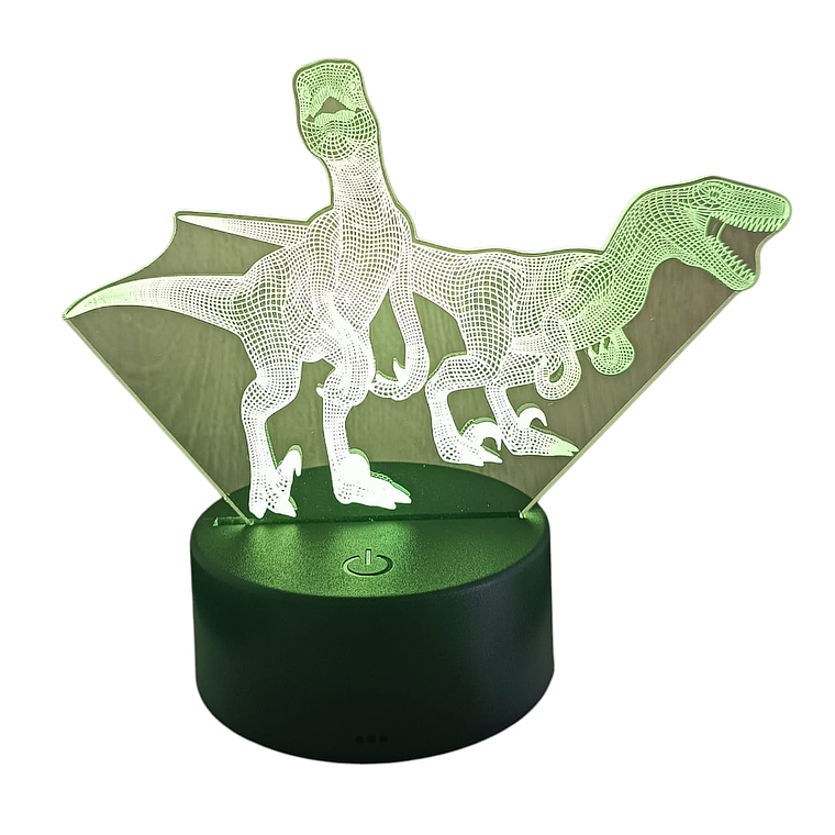 Lampara 3D Pareja de Dinosaurios 7 colores 4