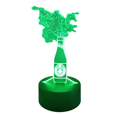 Lampara ilusión 3D Cerveza Red Horse de 7 colores