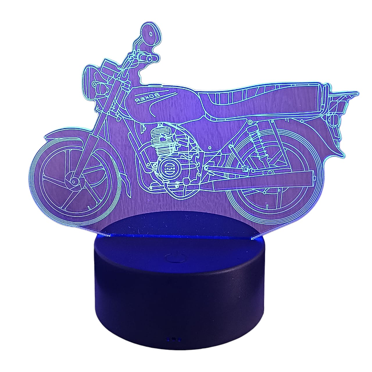 Lampara ilusión 3D Moto Clasica de 7 colores 3