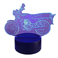 Lampara ilusión 3D Moto Clasica de 7 colores - Miniatura 3