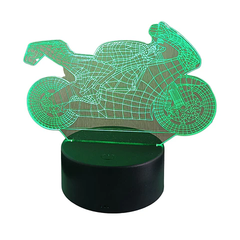 Lampara ilusión 3D Moto Clasica de 7 colores
