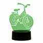 Lampara 3D Bicicleta de 7 colores - Miniatura 3